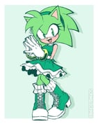 1girl amy_rose artist_name boots commentary dress english_commentary frilled_dress frills full_body furry furry_female gloves green_eyes green_hair hairband high_heel_sneakers highres looking_at_viewer official_alternate_color open_mouth own_hands_together scrimblocrimbo sleeveless sleeveless_dress smile solo sonic_(series) rating:g score:5 post #10141015