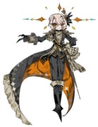 1girl absurdres black_boots black_jacket black_pants black_sclera blonde_hair boots chinese_commentary claws closed_mouth colored_sclera commentary_request cracked_skin epaulettes facial_mark full_body hand_on_own_hip hasumi_leia highres jacket kun_yi_xunhuan long_sleeves looking_at_viewer magical_girl mahou_shoujo_no_majo_saiban one_eye_closed pants rapier sheath sheathed short_hair simple_background smile solo sparkle spoilers standing sword weapon white_background rating:g score:1 post #10157848