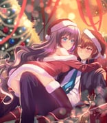 1boy 1girl a-chan_(little_busters!) absurdres accident accidental_pervert all_fours alternate_costume ass averting_eyes black_jacket black_pants black_thighhighs blazer blue_eyes blue_necktie blurry blurry_background blush breast_press brown_hair christmas christmas_ornaments christmas_tree closed_mouth commentary_request convenient_leg couple dress embarrassed eyelashes feet_out_of_frame floral_print floral_print_panties frown fur-trimmed_dress fur-trimmed_headwear fur-trimmed_thighhighs fur_trim girl_on_top hair_between_eyes hat hetero highres hug indoors jacket knee_up lace-trimmed_panties lace_trim little_busters! little_busters!_school_uniform long_hair long_ribbon long_sleeves looking_at_another looking_to_the_side lying miiizuno_lbs natsume_kyousuke necktie off-shoulder_dress off_shoulder on_back open_clothes open_jacket panties pants pantyshot parted_lips print_panties purple_hair red_dress red_eyes red_hat red_ribbon ribbon santa_costume santa_dress santa_hat school_uniform shirt short_dress short_hair single_bare_shoulder sparkle sweat tareme thighhighs tsurime underwear upturned_eyes very_long_hair wavy_hair white_panties white_shirt rating:s score:2 post #10165665