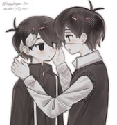 2boys :d alternate_costume alternate_sleeve_length antenna_hair black_eyes black_hair black_shirt black_sweater_vest blush bright_pupils child closed_mouth collared_shirt commentary double-parted_bangs dual_persona empty_eyes english_commentary eye_contact face-to-face flower hair_behind_ear hair_between_eyes long_sleeves looking_at_another male_focus multiple_boys no_pupils object_behind_ear omori omori_(omori) open_mouth pale_skin profile rou_(h_s_sinrin) shirt short_hair sideways_mouth simple_background smile sunny_(omori) suspenders sweater_vest tulip upper_body very_short_hair white_background white_flower white_pupils white_shirt white_tulip rating:g score:1 post #10177036