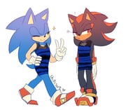 2boys alternate_costume animal_ears arms_at_sides artist_name averting_eyes bare_shoulders black_hair blue_dress blue_hair blush closed_mouth commentary crossdressing crossdressing_(mtf) dress english_commentary full_body furry furry_male gloves green_eyes half-closed_eye half-closed_eyes hand_on_own_hip hand_up happy heart heel_up light_blush long_hair looking_at_another looking_to_the_side lowres male_focus meme multicolored_hair multiple_boys one_eye_closed red_eyes red_hair red_shoes see-through_clothes shadow_the_hedgehog shoes signature simple_background sketch sleeveless sleeveless_dress smile sonic_(series) sonic_the_hedgehog spacecolonie standing striped_clothes striped_dress tail the_dress_(meme) two-tone_hair v walking white_background white_gloves rating:g score:2 post #4060728
