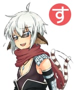 1boy ahoge animal_ear_piercing animal_ears armor assassin_cross_(ragnarok_online) black_gloves blue_eyes cat_boy cat_ears cat_tail commentary_request elbow_gloves gloves grey_vest jewelry looking_at_viewer male_focus nama_mana necklace open_mouth pauldrons pendant ragnarok_online red_scarf scarf short_hair shoulder_armor simple_background smile solo sunglasses tail tail_wagging torn_clothes torn_scarf upper_body vest white_background white_hair rating:g score:0 post #10175712