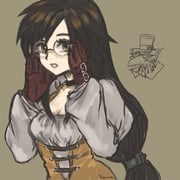 1boy 1girl adjusting_eyewear artist_name beak bird_boy black_choker bodysuit breasts brown_eyes brown_gloves brown_hair choker cleavage doctor_tot final_fantasy final_fantasy_ix garnet_til_alexandros_xvii glasses gloves grey_background hair_ornament hairclip hat juliet_sleeves long_hair long_sleeves looking_at_viewer low-tied_long_hair medium_breasts orange_bodysuit parted_lips puffy_sleeves round_eyewear shirt solo_focus top_hat u5apy0n upper_body white_shirt rating:g score:3 post #10170427