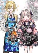 1boy 1girl ^_^ blonde_hair brown_necktie closed_eyes collar frilled_jacket frills hands_on_own_hips highres hisato_00 holding_apron jacket laughing long_sleeves makaino_ririmu makaino_ririmu_(4th_costume) multicolored_hair necktie nijisanji open_mouth pants pink_jacket plaid_clothes plaid_pants pointy_ears red_collar school_uniform shirt smile sparkle streaked_hair sweater_vest two_side_up uzuki_kou uzuki_kou_(3rd_costume) virtual_youtuber white_shirt yellow_sweater_vest rating:g score:0 post #10174570