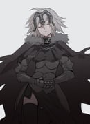 1girl ahoge armor armored_dress black_cape black_thighhighs breasts cape chain closed_eyes dress fate/grand_order fate_(series) fur_trim gauntlets gloves greyscale hands_on_own_stomach headpiece highres jeanne_d'arc_alter_(avenger)_(fate) jeanne_d'arc_alter_(fate) ki_wa001 monochrome short_hair simple_background solo thighhighs thighs white_background yellow_eyes rating:g score:10 post #10171050