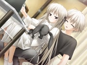 1boy 1girl ahoge ankle_socks bobby_socks brother_and_sister closed_eyes commentary_request computer dress dutch_angle grey_eyes grey_hair hair_ribbon haruka_na_sora hashimoto_takashi kasugano_haruka kasugano_sora laptop long_hair long_legs rabbit ribbon siblings sitting sitting_on_lap sitting_on_person socks twins very_long_hair yosuga_no_sora rating:s score:1 post #10176760