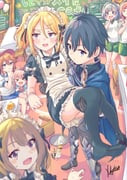 1boy 6+girls :d >_< absurdres alternate_costume apron black_hair blonde_hair blue_cape blue_eyes blush bow cape carrying chieru_(princess_connect!) chloe_(princess_connect!) commentary_request dropped_food eclair_milk elf enmaided food gym_shorts gym_uniform hat highres laughing maid maid_apron maid_headdress multiple_girls open_mouth orange_hair pink_hair plate pointy_ears princess_carry princess_connect! purple_eyes shoes short_hair shorts single_shoe smile table thighhighs xd yuni_(princess_connect!) yuuki_(princess_connect!) rating:g score:6 post #9914026