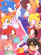 3girls 5boys :3 absurdres amy_rose animal_ears animal_nose averting_eyes black_eyes black_hair blouse blue_fur blue_hair blush body_fur bow breasts brown_eyes brown_hair cat_ears cat_girl classic_amy classic_knuckles classic_sonic classic_tails clenched_hand clenched_hands closed_mouth commentary dress english_commentary eye_contact flat_chest furry furry_female furry_male gloves green_shirt grin hair_bow hairband half-closed_eyes hammer hand_on_another's_head hand_on_own_cheek hand_on_own_face hand_up hands_on_another's_head hands_up happy highres holding holding_hammer holding_weapon honey_the_cat index_finger_raised knuckles_the_echidna light_blush long_hair looking_at_another looking_to_the_side mighty_the_armadillo multiple_boys multiple_girls one_eye_closed open_mouth orange_fur pink_fur pink_hair ponytail profile puffy_short_sleeves puffy_sleeves ray_the_flying_squirrel red_dress red_fur red_hair red_hairband red_shirt shirt short_hair short_sleeves sideways_mouth sleeveless sleeveless_shirt small_breasts smile sonic_(series) sonic_mania sonic_the_fighters sonic_the_hedgehog sonic_the_hedgehog_(classic) sonic_x-treme spiked_gloves spiked_hair split_theme star_(symbol) stellarspin tails_(sonic) teeth tiara_boobowski twintails two-tone_background two-tone_fur upper_body weapon white_gloves yellow_bow yellow_fur rating:g score:25 post #5340714