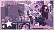 1girl animated arimoto_wataru artist_self-insert at_computer bare_shoulders bedroom bookshelf border chair character_doll commentary_request computer controller criss-cross_halter desk doll dreamcatcher dress dualshock figure foot_out_of_frame game_controller gamepad halter_dress halterneck headset holding holding_controller indoors jacket jacket_partially_removed kasane_teto kasane_teto_(sv) knee_up lava_lamp loading_screen long_hair long_sleeves looping_animation microdress microphone monitor on_chair playing_games playstation_controller pokemon poster_(object) purple_dress purple_eyes purple_hair purple_thighhighs short_hair_with_long_locks sidelocks sitting solo speaker star_(symbol) substitute_(pokemon) synthesizer_v thighhighs transparent_border utau v-shaped_eyebrows video vocaloid voiceroid yuzuki_yukari rating:s score:11 post #10154903