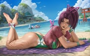 2girls ass barefoot beach beach_towel bird blue_eyes blue_hair blue_sky breasts bug cloud crossed_ankles day feet feet_up full_body green_one-piece_swimsuit hair_intakes high_ponytail jeff_the_land_shark large_breasts legs luna_snow luna_snow_(cool_summer) lying marvel marvel_rivals multicolored_hair multiple_girls official_alternate_costume on_stomach one-piece_swimsuit outdoors ponytail psylocke psylocke_(breezy_butterfly) purple_hair purple_lips purple_shirt sand sciamano240 seagull shirt sky soles solo_focus split-color_hair swimsuit temple the_pose thighs toes torii towel water white_hair x-men rating:s score:54 post #10149006