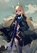 1girl absurdres alternate_costume animal_ears assault_rifle asymmetrical_legwear babydoll black_thighhighs blonde_hair cape commentary_request crossed_bangs expressionless g41_(girls'_frontline) girls'_frontline girls'_frontline_2:_exilium gun h&k_g41 heterochromia highres holding holding_gun holding_walkie-talkie holding_weapon long_hair looking_at_viewer low-tied_long_hair mineta_naoki rifle solo thighhighs trigger_discipline walkie-talkie weapon white_babydoll rating:s score:22 post #8964665