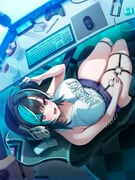 1girl absurdres aqua_hair black_hair blue_shorts breasts chair computer_keyboard computer_mouse controller game_controller gaming_chair highres hololive hololive_dev_is large_breasts looking_at_viewer medium_hair monitor multicolored_hair o-ring o-ring_thigh_strap open_mouth red_eyes rindo_chihaya shirt shorts smile solo streaked_hair swivel_chair takotakochan_1006 thigh_strap virtual_youtuber white_hair white_shirt wireless_mouse rating:s score:10 post #10174514