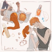 1boy 1girl black_pants black_shirt bleach blush breasts brown_eyes brown_skirt cosmetics couple cuddling food fruit hair_between_eyes hetero highres holding holding_brush inoue_orihime kurosaki_ichigo large_breasts lipstick long_hair looking_at_another lying makeup mozukurinn multiple_views nail_polish nail_polish_bottle nail_polish_brush on_back open_mouth orange_(fruit) orange_hair orange_nails orange_slice pants parted_bangs pillow ponytail shirt short_hair skirt sleeveless sleeveless_shirt sweatdrop upper_body white_background white_shirt rating:s score:2 post #10169926