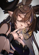 1girl animal_ears bare_shoulders bikini black_bikini breasts brown_hair brown_horns cleavage closed_eyes extra_ears galleon_(granblue_fantasy) galleon_(summer)_(granblue_fantasy) granblue_fantasy hair_between_eyes horns kogome_(azalea4) long_hair multicolored_hair official_alternate_costume pointy_ears solo streaked_hair swimsuit rating:s score:16 post #10081259