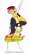 1boy archived_source artist_name beat_(jsr) black_gloves black_pants commentary_request copyright_notice english_text fingerless_gloves flat_color foreshortening full_body gloves grin grind_fiction headphones holding holding_spray_can inline_skates jet_set_radio korean_commentary leaning_forward legs_apart male_focus monster_gogo pants print_shirt railing red_hair roller_skates sega shirt shoes short_sleeves simple_background skates sliding smear_frame smile spray_can streetwear t-shirt teeth tinted_eyewear web_address wheel white-framed_eyewear white_background yellow-tinted_eyewear yellow_shirt yellow_shoes yellow_sleeves rating:g score:0 post #10154286