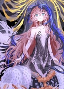 1girl bare_arms bare_shoulders black_dress black_veil blue_eyes blue_veil breasts dress grey_background highres hutsutoka long_hair looking_up nautika_(reverse:1999) parted_lips pink_hair plunging_neckline reverse:1999 small_breasts solo strapless strapless_dress two-tone_veil upper_body veil very_long_hair rating:s score:2 post #10172986