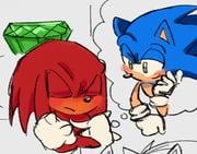 2boys animal_ears animal_nose blue_fur blush closed_eyes crossed_arms fishsoof furry furry_male gem gloves green_eyes green_gemstone knuckles_the_echidna male_focus master_emerald multiple_boys red_fur sonic_(series) sonic_the_hedgehog speech_bubble thought_bubble white_gloves yaoi rating:g score:2 post #9311811