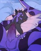 2boys absurdres animal_ears anus artist_name ass bara bare_pectorals belly big_the_cat black_fur blush cat_boy cat_ears claws closed_eyes closed_mouth english_commentary erection fat furry furry_male half-closed_eyes hand_on_another's_head hedgehog_boy highres hug imminent_anal imminent_penetration kiss kissing_forehead looking_at_another lying lying_on_person male_focus multiple_boys nipples obsidian_drake on_bed pectorals penis plump precum purple_fur shadow_the_hedgehog sonic_(series) testicles yaoi rating:e score:2 post #9892271