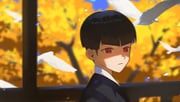 1boy 8083_blue autumn bird black_hair blunt_bangs blurry blurry_background bright_pupils closed_mouth commentary_request dove hoshina_soshiro japanese_clothes kaijuu_no._8 looking_at_viewer male_focus outdoors petals red_eyes short_hair solo upper_body white_bird white_pupils rating:g score:0 post #10172189