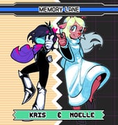 1girl 1other acenth alt_text animal_ears antlers arm_behind_back armor black_bodysuit black_hair blonde_hair blue_skin bodysuit buck_teeth cape clenched_hand colored_skin commentary deer_antlers deer_ears deer_girl deltarune english_commentary freckles furry furry_female gloves greaves heart horns kris_(dark_world)_(deltarune) kris_(deltarune) long_hair noelle_holiday noelle_holiday_(dark_world) one_eye_closed pointing reindeer_girl robe short_hair sonic_(series) sonic_advance_(series) sonic_advance_3 teeth utdr_(toby_fox) white_robe rating:g score:18 post #9416487