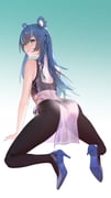 1girl all_fours animal_ear_piercing animal_ears aqua_hair ass bare_arms bare_legs bare_shoulders bear_ears black_pantyhose black_sports_bra blue_hair blue_shoes blush braid breasts colored_inner_hair dress english_commentary from_behind fujikura_uruka gradient_background green_background green_eyes high_heels highres large_breasts long_hair looking_at_viewer multicolored_hair ndrph pantyhose parted_lips pelvic_curtain phase_connect pink_dress see-through_china_babydoll shoes simple_background sleeveless sleeveless_dress smile solo sports_bra streaked_hair two-tone_hair virtual_youtuber white_background rating:q score:16 post #8980085