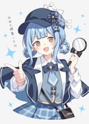1girl :d absurdres animal_on_head bag bird bird_on_head black_bow black_bowtie black_capelet black_hat blue_ribbon blue_skirt blue_vest blunt_bangs blush bow bowtie braid braided_hair_rings bright_pupils brown_eyes capelet chinese_text cowboy_shot cropped_legs deerstalker detective hair_ornament hair_ribbon hair_rings handbag hands_up hat highres holding holding_magnifying_glass index_finger_raised long_sleeves looking_at_viewer magnifying_glass mahou_shoujo_no_majo_saiban on_head open_mouth plaid_clothes plaid_skirt pointing pointing_at_viewer ribbon setteiset shirt sidelocks simple_background skirt smile solo sparkle tachibana_sherry translation_request vest white_background white_pupils white_shirt rating:g score:0 post #10174985