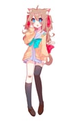 1girl ahoge animal_ears aqua_bow aqua_bowtie asymmetrical_legwear black_shoes black_socks black_thighhighs blue_eyes blue_sailor_collar blue_skirt bow bowtie brown_hair cardigan cat_ears cat_tail commentary_request full_body hair_between_eyes hair_ornament hair_ribbon heart heart_hair_ornament highres long_hair long_sleeves miniskirt neuro-sama open_mouth red_ribbon ribbon sailor_collar shoes simple_background single_sock single_thighhigh skirt socks solo tail tail_bow tail_ornament thighhighs two_side_up uneven_legwear user_hmyv8473 vedal_ai virtual_youtuber white_background yellow_cardigan rating:g score:2 post #10175212