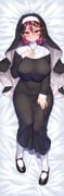 1girl absurdres ariduka_formica bed_sheet black_coif black_dress black_hair black_shoes black_veil blush breasts coif dakimakura_(medium) dress full_body guimpe hair_between_eyes hand_on_own_chest hands_on_own_thighs headpiece heart heart_necklace heart_pendant highres huge_breasts indie_virtual_youtuber jewelry large_breasts long_dress long_sleeves looking_at_viewer lying medium_hair multicolored_hair necklace nun ogre_(illustogre) on_back open_mouth pink_hair second-party_source shoes solo steaming_body taut_clothes taut_dress traditional_nun veil virtual_ant_channel virtual_youtuber rating:s score:17 post #10164453