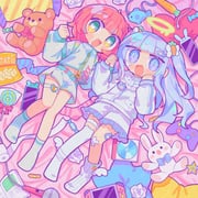 2girls :3 :d @_@ asymmetrical_legwear bag_of_chips bandaid bandaid_on_cheek bandaid_on_face bandaid_on_knee bandaid_on_leg blue_eyes blue_hair blunt_bangs blush candy carrot_hair_ornament cd cellphone commentary_request controller food food-themed_hair_ornament frilled_shorts frills full_body game_controller green_eyes hair_ornament halo heart heart-shaped_pupils highres holding_hands jacket lollipop long_hair long_sleeves looking_at_viewer melting_halo microphone multiple_girls navel one_side_up open_mouth original phone red_hair ribbed_socks richard_(richaball) short_hair shorts single_sock single_thighhigh smile socks stuffed_animal stuffed_rabbit stuffed_toy sweat swirl_lollipop symbol-shaped_pupils teddy_bear thigh_strap thighhighs uneven_legwear white_jacket white_shorts white_socks yellow_halo yume_kawaii rating:g score:1 post #10173188