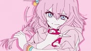 1girl arms_across_body blue_eyes bocchi_the_rock! cube_hair_ornament cutting_hair cutting_own_hair drop_shadow english_commentary gotoh_hitori hair_between_eyes hair_ornament holding holding_own_hair holding_scissors jacket long_hair long_sleeves looking_at_viewer multiple_wristbands pink_background pink_hair pink_jacket scissors severed_hair simple_background solo track_jacket yunayuispink rating:g score:1 post #10175876