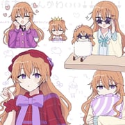 adjusting_eyewear armband bow butterfly_(love_live!) cardigan character_logo clenched_hands closed_eyes coat_dress collared_shirt commentary crown dress elbow_on_table elbow_rest enjoy_it!_(love_live!) glasses hair_flip hair_ornament hairclip hand_on_eyewear hands_on_own_face hat heart highres holding holding_pillow hugging_object konoe_kanata long_hair long_sleeves looking_at_viewer love_live! love_live!_nijigasaki_high_school_idol_club multiple_views neck_ribbon ng_pst nijigasaki_school_uniform open_mouth orange_hair pillow pillow_hug pixel_text plaid_clothes plaid_dress purple_bow purple_eyes red_hat ribbon ryouran!_victory_road_(love_live!) school_uniform sheep shirt squeans star-shaped_eyewear star_(symbol) teruteru_kanata translation_request wavy_hair white_background wrist_cuffs yellow_cardigan rating:g score:3 post #9602874