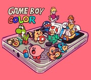1-up_mushroom 1boy 2girls :3 block_(mario) blue_eyes blush boo_(mario) bulbasaur chain_chomp charmander closed_mouth commentary cookie crop_top crown drooling earrings eating fire_flower food game_boy game_boy_color hair_over_eyes handheld_game_console highres holding holding_handheld_game_console jewelry kirby kirby_(series) looking_at_object mario_(series) midriff_peek motion_lines multiple_girls nintendo off-shoulder_sweater off_shoulder open_mouth orange_socks pants pearl_earrings pikachu pill pink_background pink_socks pink_sweater pokemon pokemon_(creature) princess_daisy princess_peach riding riding_pokemon saliva short-sleeved_sweater short_sleeves simple_background sitting smile socks squirtle standing super_mushroom super_star_(mario) sweater takeuchi_ryousuke teeth toad_(mario) turtleneck white_pants yoshi rating:g score:7 post #10154271