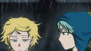 2boys alien_stage aqua_eyes beanie blonde_hair blue_hat chullo closed_mouth commentary craig_tucker english_commentary grey_hair hat highres male_focus morick multiple_boys rain scene_reference short_hair south_park tweek_tweak rating:g score:-1 post #9913125