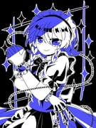 1girl apron between_fingers bow bowtie braid chain closed_mouth commentary_request hair_bow highres holding holding_knife izayoi_sakuya knife knives_between_fingers long_hair looking_at_viewer maid maid_headdress monochrome pocket_watch purple_eyes purple_theme smile solo touhou twin_braids waist_apron wakana1327 watch wrist_cuffs rating:g score:5 post #10165768