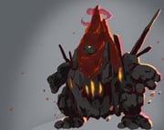 absurdres closed_mouth coalossal commentary_request debris dynamax full_body gigantamax gigantamax_coalossal glowing_hot grey_background highres mochi_curry no_humans pokemon pokemon_(creature) pokemon_focus red_clouds simple_background solo standing rating:g score:6 post #10023812