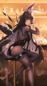 1girl absurdres alcohol alternate_costume animal_ears arknights ass bar_(place) black_eyes black_hair black_halo black_leotard black_pantyhose black_wings breasts detached_wings frilled_thigh_strap halo high_heels highres leotard long_hair manche5ter medium_breasts pantyhose playboy_bunny rabbit_ears sitting solo thigh_strap very_long_hair virtuosa_(arknights) wings rating:s score:2 post #10174996