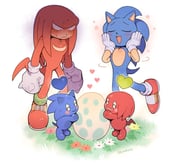 2boys 2others animal_ears artist_name blush chao_(sonic) closed_eyes egg furry furry_male gloves grass heart knuckles_chao knuckles_the_echidna male_focus multicolored_shoes multiple_boys multiple_others neutral_chao open_mouth red_fur red_shoes shoes sk_rokuro sonic_(series) sonic_chao sonic_the_hedgehog tiny_chao_garden twitter_username two-tone_shoes white_gloves white_shoes yellow_shoes rating:g score:6 post #7786071