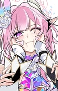 2girls cerydra_(honkai:_star_rail) choikfu commentary cyrene_(honkai:_star_rail) cyrene_(ripples_of_past_reverie)_(honkai:_star_rail) diamond-shaped_pupils diamond_(shape) dress english_commentary female_pov flower hair_flower hair_ornament halo highres honkai:_star_rail honkai_(series) long_hair meme multiple_girls one_eye_closed pink_hair pointy_ears pov pov_cheek_grabbing_(meme) pov_hands purple_eyes simple_background sweatdrop symbol-shaped_pupils very_long_hair white_background white_dress rating:g score:12 post #10034560