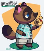 1boy animal_crossing bag blue_eyes buttons character_name commentary english_commentary full_body furry furry_male hawaiian_shirt highres holding holding_bag leaf_print male_focus outline raccoon_boy shirt signature solo standing tom_nook_(animal_crossing) translation_request white_outline woofzilla rating:g score:1 post #10147610