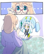 ... 2girls :o adjusting_eyewear alternate_costume aqua_eyes black_bodysuit blonde_hair blue_hair blue_hat blunt_bangs bodysuit closed_mouth colored_eyelashes colored_inner_hair commentary_request dress expressionless from_behind glasses gradient_hair hair_intakes haruno_sora hasegawa_umi hat highres large_hat long_hair long_sidelocks looking_at_another mechanical_hands mechanical_legs medium_hair mole mole_under_mouth multicolored_hair multiple_girls no_jacket official_art orange_hair poron-chan purple_dress red-framed_eyewear second-party_source seiza short_bangs short_eyebrows sidelocks simple_background sitting sleepwear square_pupils thick_eyebrows voicepeak voiceroid white_background yellow_eyes rating:g score:-1 post #10176877