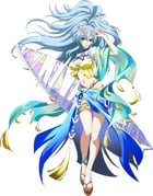 1girl adjusting_eyewear ankle_strap bare_shoulders big_hair bikini blue_hair blue_sarong breasts closed_mouth eyewear_on_head flower frilled_bikini frills full_body game_cg gold_thighlet green_eyes green_sash hair_between_eyes hair_flower hair_ornament hand_on_eyewear helena_(langrisser) holding holding_surfboard jewelry langrisser langrisser_mobile large_breasts long_hair long_sidelocks looking_at_viewer navel official_alternate_costume official_art platform_sandals ponytail sandals sarong sash shutter_shades sidelocks simple_background smile solo standing stomach sunflower sunflower_hair_ornament sunglasses surfboard swimsuit tachi-e tassel thighlet third-party_source toes transparent_background very_long_hair yellow_bikini rating:s score:0 post #10174991