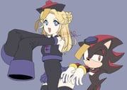 1boy 1girl arinko_pa black_fur black_hat black_thighhighs blonde_hair blue_eyes braid breasts commentary_request covered_navel furry furry_male gloves halloween hat jiangshi long_hair looking_at_viewer maria_robotnik open_mouth shadow_the_hedgehog sleeves_past_wrists smile sonic_(series) thighhighs white_gloves wide_sleeves rating:g score:2 post #10144973