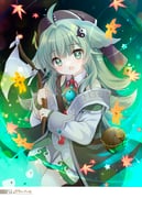1girl 1other ahoge animal_ears blush collared_shirt dianzi flag fox_ears fox_girl green_eyes green_hair green_shirt hair_between_eyes hair_intakes hair_ornament highres holding holding_flag honkai:_star_rail honkai_(series) huohuo_(honkai:_star_rail) long_hair looking_at_viewer open_mouth paw-shaped_pupils shirogane_hina shirt symbol-shaped_pupils tail_(honkai:_star_rail) rating:g score:4 post #9773304