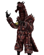 beak bleeding blood claws commentary curled_fingers dorako feet_out_of_frame glowing glowing_eyes hands_up head_spikes highres horns injury kaiju legs_apart looking_ahead monster monster_focus no_humans open_mouth red_eyes red_scales sharp_teeth shoulder_spikes simple_background single_horn solo spikes standing tail teeth tokusatsu ultra_series ultraman:_the_ultimate_hero ultrataku white_background yellow_blood rating:g score:0 post #10056609