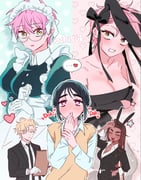 ... 1boy 3girls alien_stage animal_ears bare_shoulders black_dress black_hair black_jacket black_necktie blonde_hair blush breasts brown_hair cleavage collared_shirt dark-skinned_female dark_skin dress fake_animal_ears heart heart-shaped_pupils heartbeat highres hyuna_(alien_stage) jacket juliet_sleeves long_sleeves luka_(alien_stage) maid_headdress mizi_(alien_stage) multiple_girls necktie official_alternate_costume pink_hair puffy_sleeves rabbit_ears romaji_text shirt spoken_ellipsis strapless strapless_dress sua_(alien_stage) suit_jacket sweater_vest symbol-shaped_pupils u_qrou white_shirt yellow_eyes yellow_sweater_vest yuri rating:s score:1 post #10174612