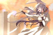 1girl alternate_costume ashley_(shining_nikki) brown_corset building clock clock_tower closed_eyes commentary_request corset cowboy_shot dress earrings eyelashes feathers floating_clothes floating_hair grey_hair hair_between_eyes hand_on_own_chest happy heart heart_earrings jewelry juliet_sleeves kohanai_setsuna light_particles light_rays lipstick long_hair long_hair_between_eyes long_sleeves makeup music nikki_(series) no_scar open_mouth outdoors outstretched_arm pink_lips puffy_sleeves shining_nikki sidelocks simple_bird singing skyscraper smile solo standing sun sunlight sunset teeth tower turtleneck turtleneck_dress twitter_username very_long_hair wavy_hair white_dress wind rating:g score:0 post #10175540