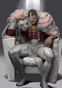 1boy after_battle black_hair bodysuit cape cleft_chin commentary damaged facial_hair highres image_comics injury invincible_(series) laoyanzi lion_pelt male_focus mature_male multicolored_bodysuit muscular muscular_male mustache pelt red_bodysuit short_hair solo symbol-only_commentary thick_mustache thragg_(invincible) two-tone_bodysuit very_short_hair victory viltrumite white_bodysuit rating:g score:8 post #10103384