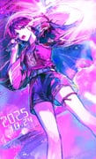 1girl black_shorts blue_eyes blue_hair bracelet chinese_commentary colored_tips commentary_request dated girls_band_cry highres holding holding_microphone iseri_nina jewelry kuuhaku_to_catharsis microphone mu6051718 multicolored_hair open_mouth purple_hair purple_theme red_shirt shirt shorts solo teeth thigh_strap upper_teeth_only rating:g score:0 post #10173497