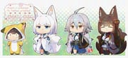 4girls :3 adversarial_noise amagi_(azur_lane) amagi_(cv)_(azur_lane) animal_costume animal_ears azur_lane bluesky_username chibi commentary crossed_arms crossover fox_costume fox_ears fox_girl fox_tail full_body hair_ornament hands_on_own_hips highres hikimayu historical_name_connection kaga_(azur_lane) kaga_(battleship)_(azur_lane) kaga_(kancolle) kantai_collection kitsune kyuubi lineup multiple_girls multiple_tails name_connection onesie sparkle tail taisa_(kari) tosa_(azur_lane) watermark rating:g score:27 post #8974683
