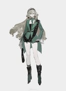 1girl absurdres bare_legs black_boots black_bow black_hair black_shorts boots bow braid chinese_commentary coat collarbone commentary ef88_(girls'_frontline) floating_hair full_body girls'_frontline green_coat green_eyes green_neckerchief grey_background grey_socks hair_bow hair_over_one_eye hair_over_shoulder hairband high_heel_boots high_heels highres long_hair looking_to_the_side meru02295238 micro_shorts neckerchief prototype_design shorts simple_background socks solo striped_clothes striped_socks tailcoat vertical-striped_clothes vertical-striped_socks watermark weibo_username weibo_watermark rating:g score:6 post #10145599